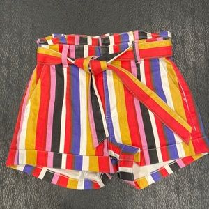 High Rise Striped Shorts EXPRESS